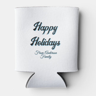 Happy holidays name family gifts stylish retro boh dosenkühler