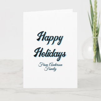 Happy holidays name family gifts stylish retro boh karte