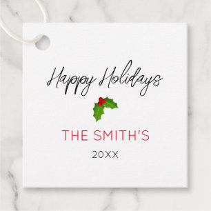 Happy Holidays Name Jahr Festliches Weihnachtsgesc Geschenkanhänger