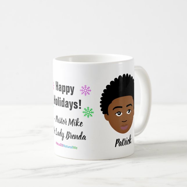 Happy Holidays Natural Hair Coffee Tasse (VorderseiteRechts)