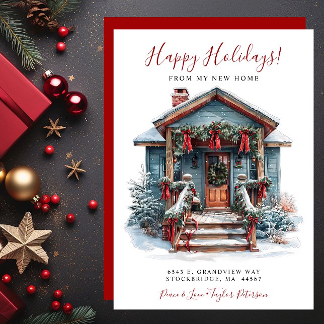 Happy Holidays Neue Zuhause Fronttür verschieben Ankündigung (Von Creator hochgeladen)