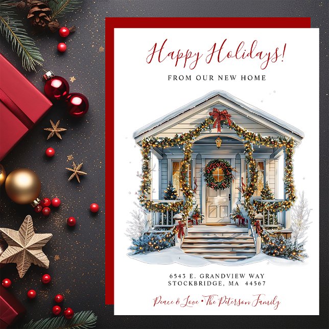 Happy Holidays Neue Zuhause Fronttür verschieben Ankündigung (Von Creator hochgeladen)