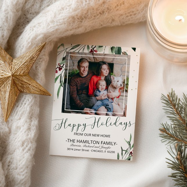 Happy Holidays Neues Zuhause Moving Ankündigung Fo (Von Creator hochgeladen)