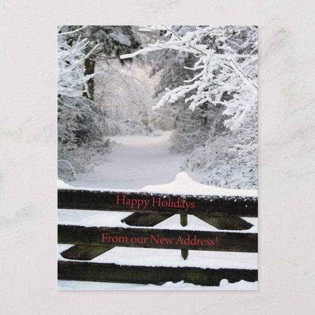 Happy Holidays - New Address Christmas Card Postkarte (Vorderseite)