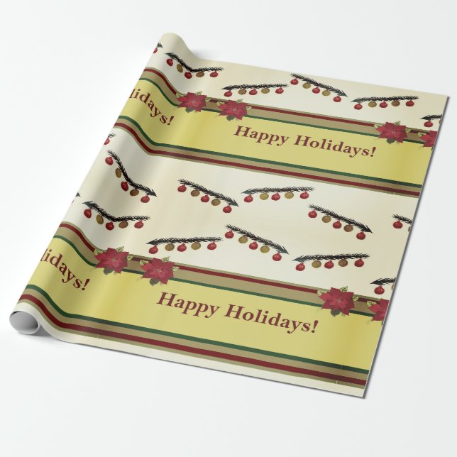 Happy Holidays - New Year, Christmas Geschenkpapier (Ungerollt)