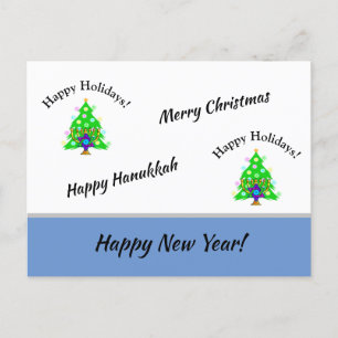 Happy Holidays New Years Postkarte