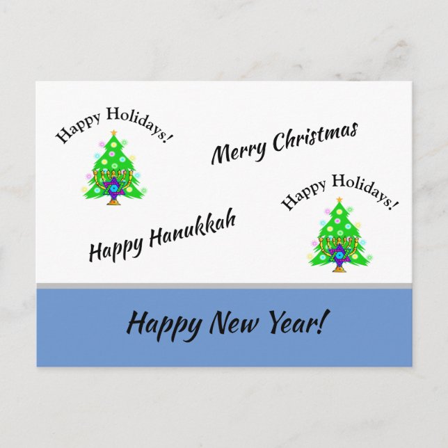 Happy Holidays New Years Postkarte (Vorderseite)