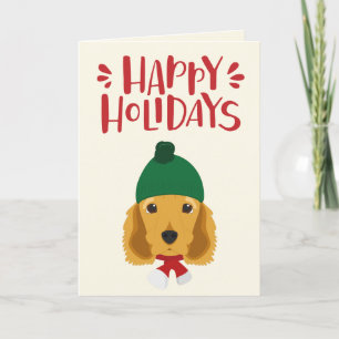 Happy Holidays - Niedlich Cocker Spaniel Weihnacht Feiertagskarte