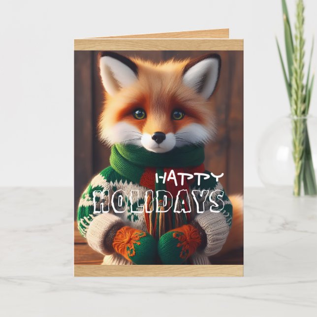 Happy Holidays Niedlich Fox VGC Feiertagskarte (Vorderseite)