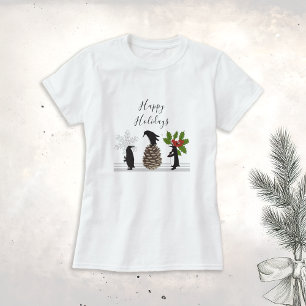 Happy Holidays Niedlich Funny Christmas Penguin T-Shirt