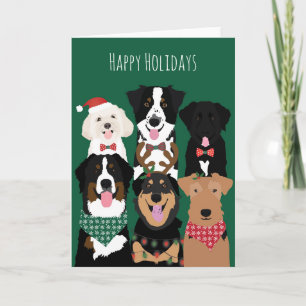 Happy Holidays Niedlich Hunde Karte