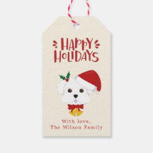 Happy Holidays - Niedlich maltesischer Hund Weihna