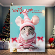Happy Holidays Niedlich Mouse Familienname Weihnac