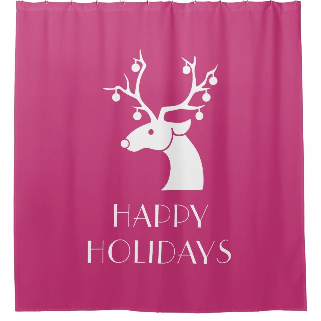 Happy Holidays Niedlich Rentier Duschvorhang (Vorderseite)