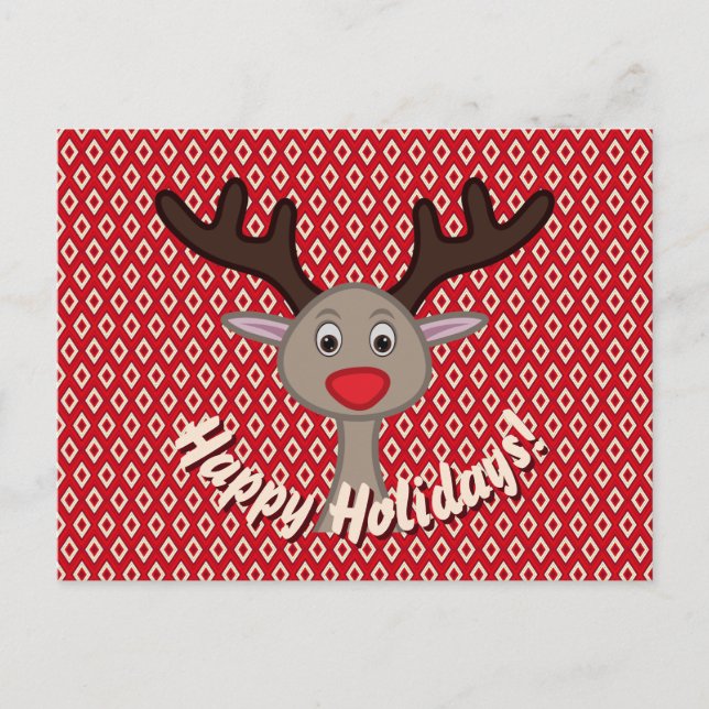 Happy Holidays Niedlich Rentier Weihnachten (Vorderseite)