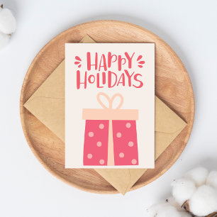 Happy Holidays - Niedlich Retro Weihnachten Postkarte