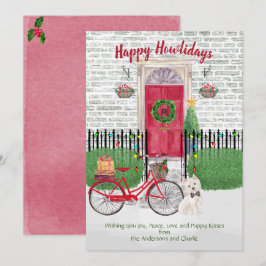 Happy Holidays Niedlich Westie Bicycle Red Door