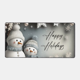 Happy Holidays Niedlich Winter Snowman Snowflake Schreibtischunterlage