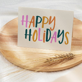 Happy Holidays | Niedliche Farbige spielerische Ty Feiertagskarte