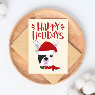 Happy Holidays - Niedliche französische Bulldogge Postkarte
