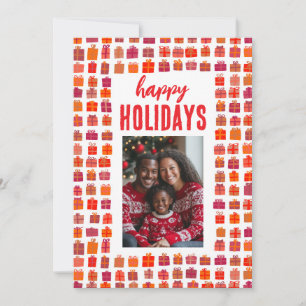 Happy Holidays Niedliche Geschenke Handgezeichnete Feiertagskarte