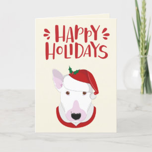 Happy Holidays - Niedlicher Santa Bull Terrier Feiertagskarte