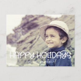 Happy Holidays Niedliches Skript-Foto Postkarte