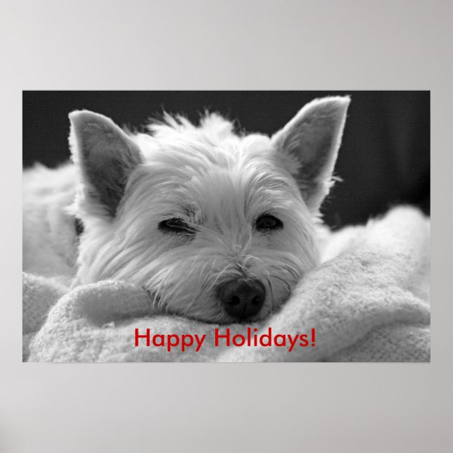 Happy Holidays - Niedliches Westie Dog Poster (Vorne)