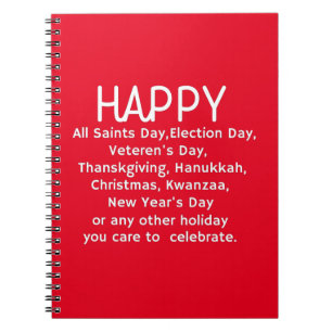 Happy Holidays Notizblock