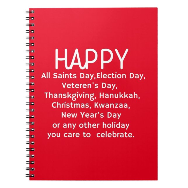 Happy Holidays Notizblock (Vorderseite)