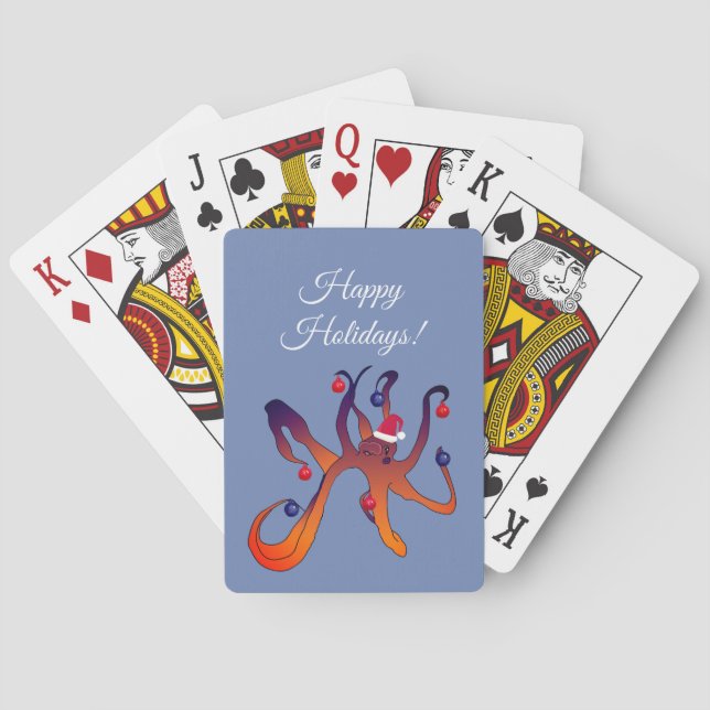 Happy Holidays Octopus Art Cards Spielkarten (Rückseite)