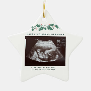 Happy Holidays Oma Pregnancy Ankündigung Keramik Ornament