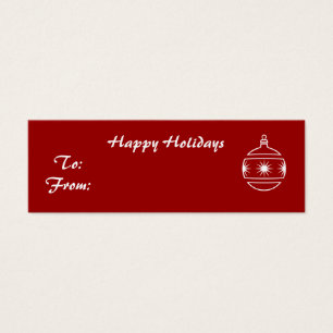 Happy Holidays, Ornamente auf rotem Hintergrund