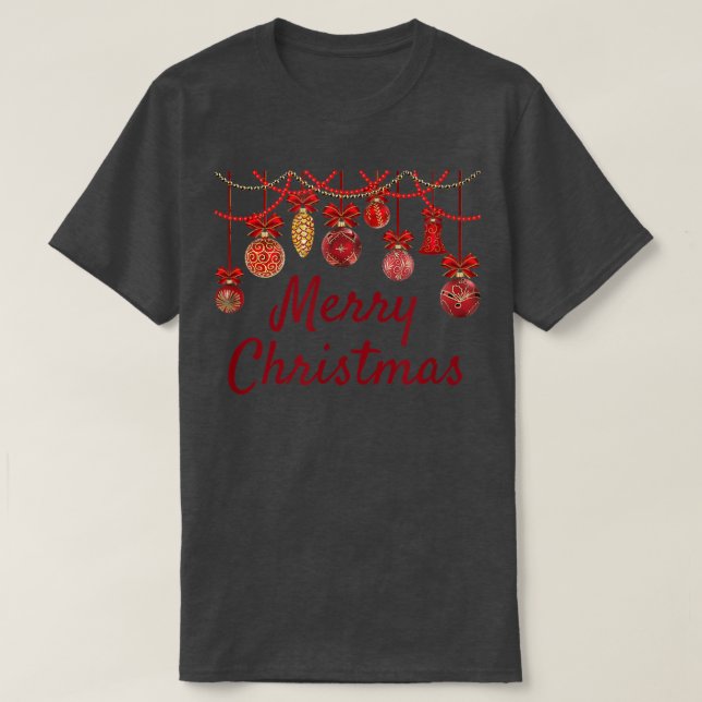 Happy Holidays Ornaments Frohe Weihnachten Hanukka T-Shirt (Design vorne)