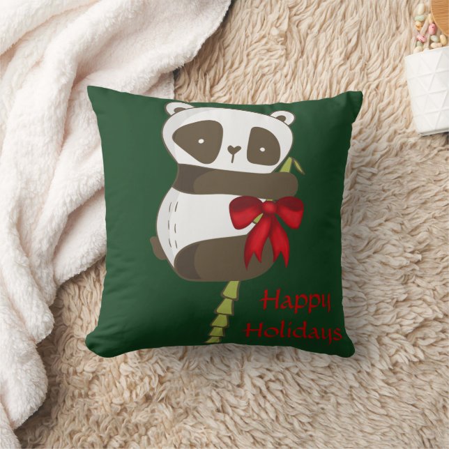 Happy Holidays Panda Kissen (Decke)