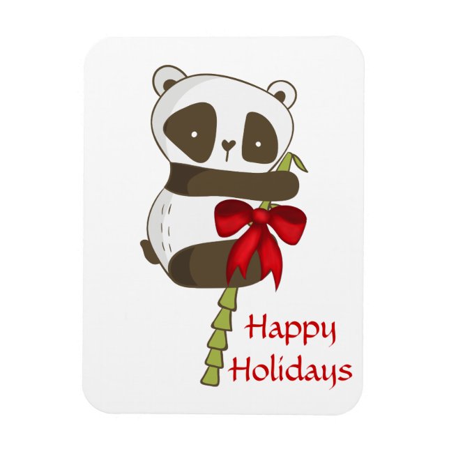 Happy Holidays Panda Magnet (Vertikal)