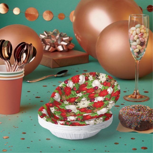 Happy Holidays Paper Bowls Pappteller (Multi)