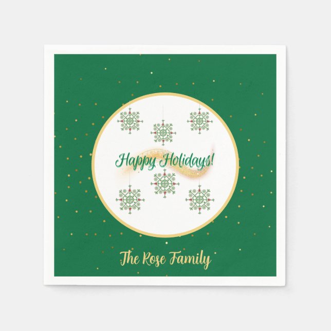 Happy Holidays Paper Napkin Serviette (Vorderseite)