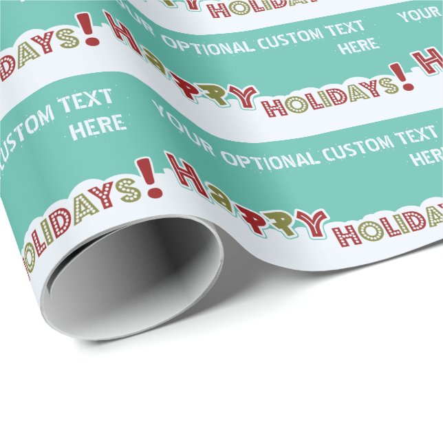 Happy Holidays Papier für benutzerdefinierte Textv Geschenkpapier (Rolleneckpunkt)