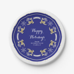 Happy Holidays Party Lassen Sie es schneegehen Ren Pappteller