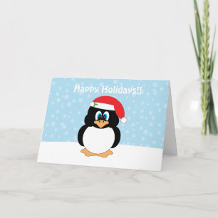 Happy Holidays Penguin Weihnachtskarte Feiertagskarte