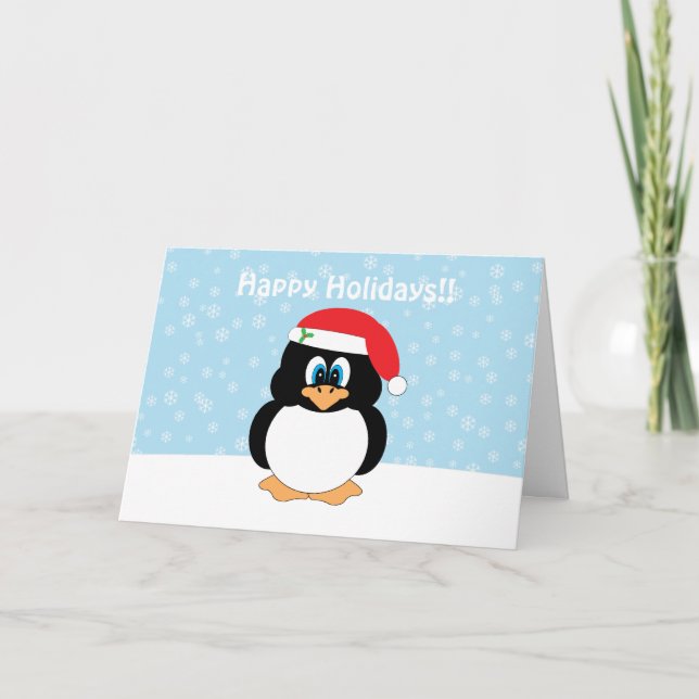Happy Holidays Penguin Weihnachtskarte Feiertagskarte (Vorderseite)