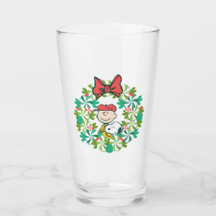 Happy Holidays   Peppermint Candy Wreath Glas