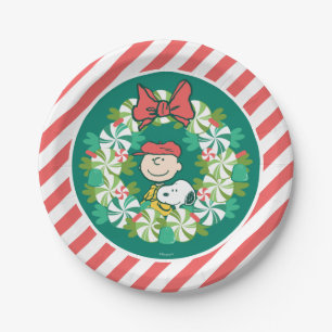 Happy Holidays   Peppermint Candy Wreath Pappteller