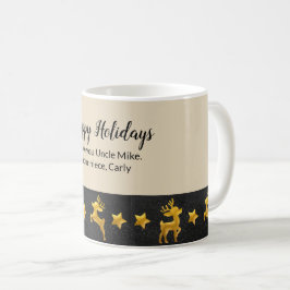 Happy Holidays Personalisiert Golden Rentier Kaffeetasse