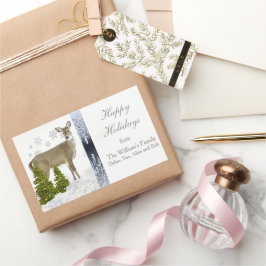 Happy Holidays Personalisiert Grußaufkleber Rechteckiger Aufkleber