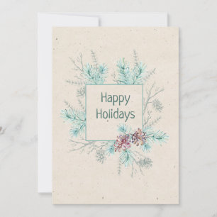 Happy Holidays Personalisiert Sentiment & Signatur Feiertagskarte