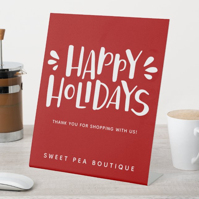 Happy Holidays - Personalisierte Weihnachten Sockelschild (In Situ)