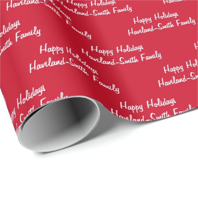 Happy Holidays Personalisiertes Geschenk Wrap HAMb Geschenkpapier (Rolleneckpunkt)