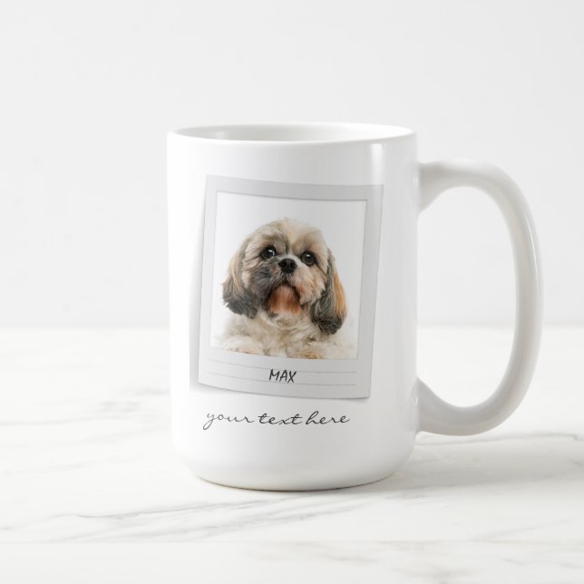 Happy Holidays Pet Foto Rahmen Personalisiert Kaffeetasse (Rechts)